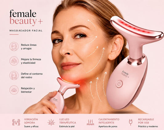 Masajeador Facial y de Cuello con Luz LED – Cuidado de la Piel en Casa